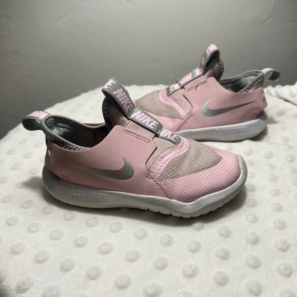 Nike Kids Pink and Gray Slip-On Sneakers